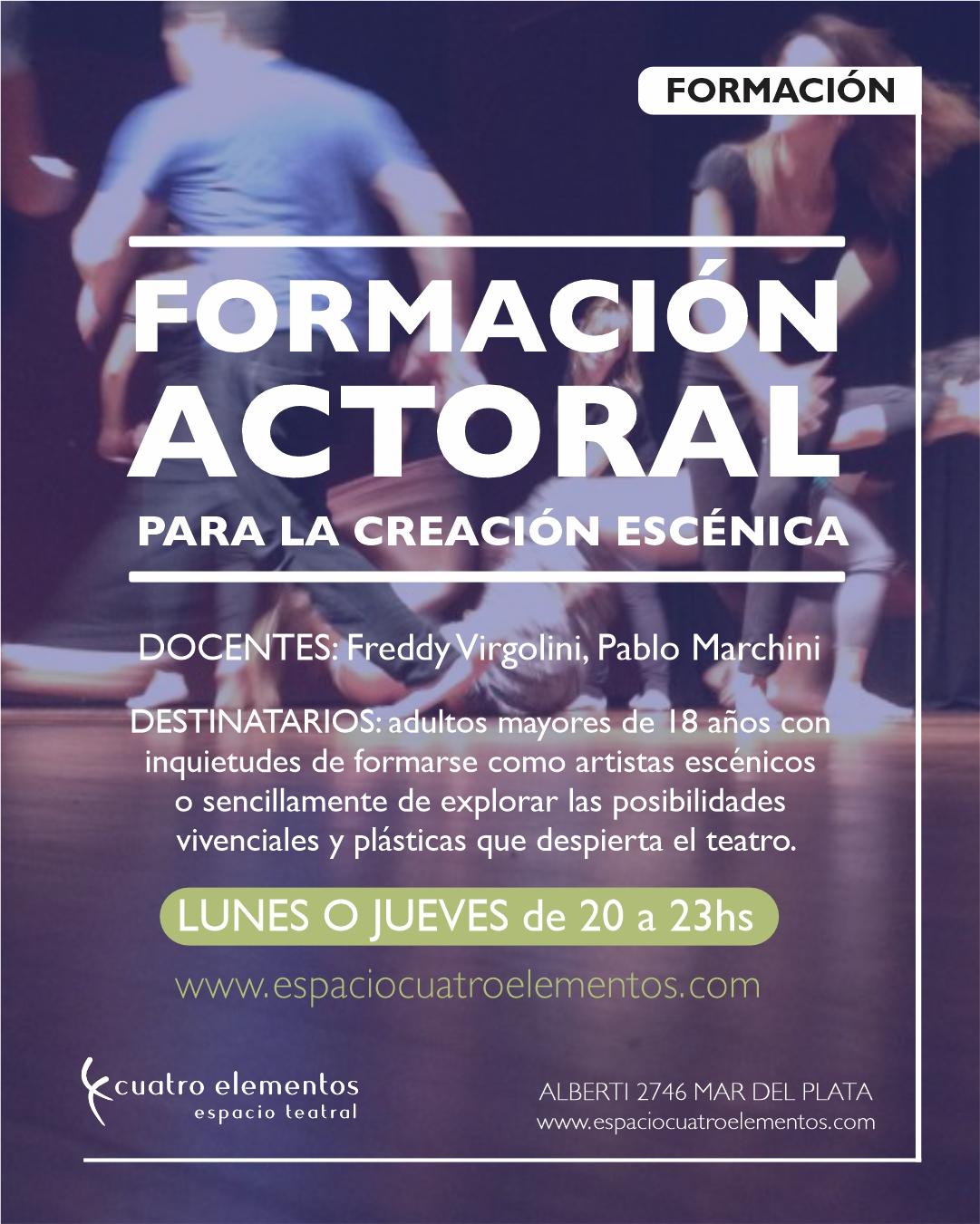  FORMACIÓN ACTORAL PARA LA CREACIÓN ESCÉNICA (Modulo Inicial)