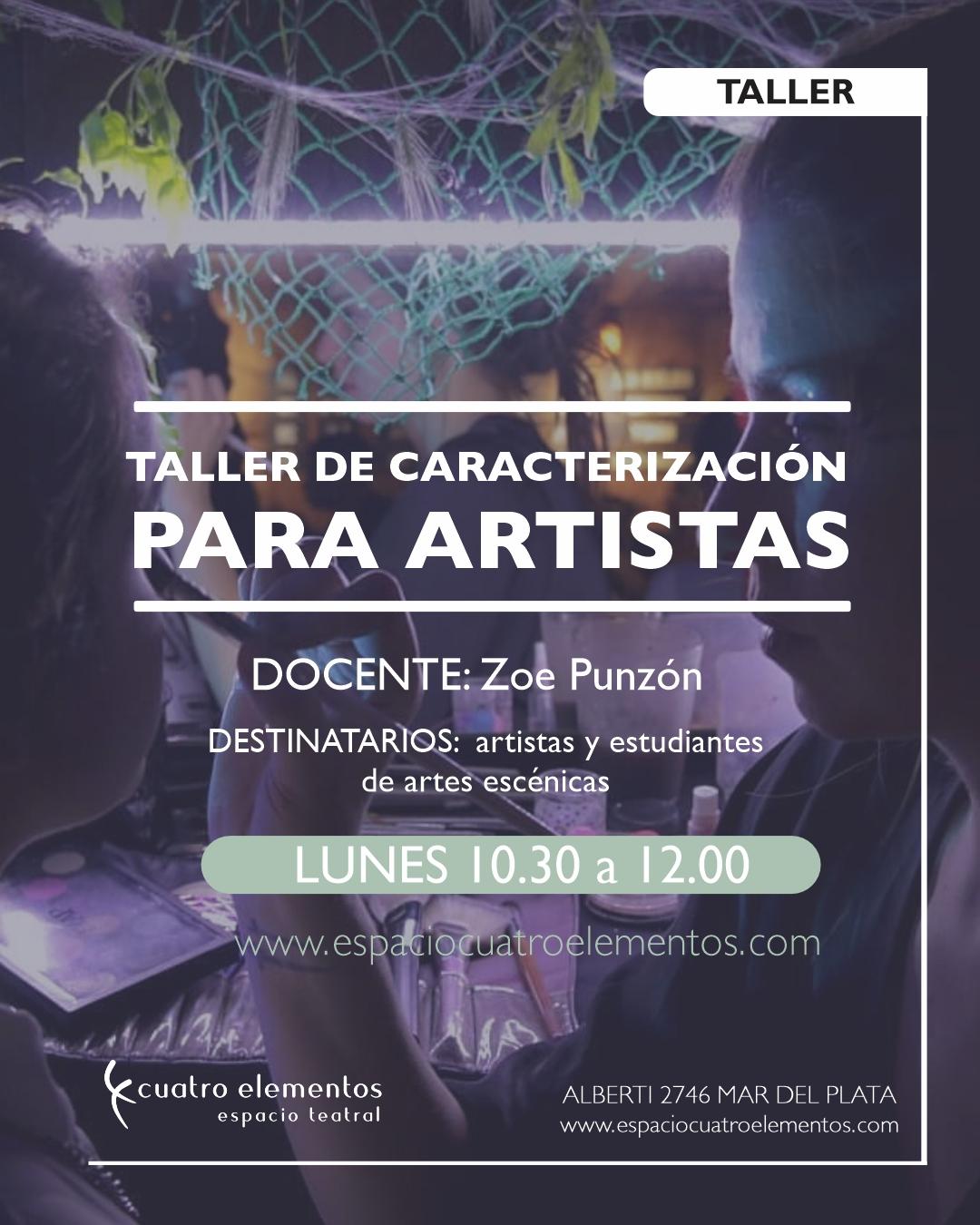 TALLER DE CARACTERIZACIÓN PARA ARTISTAS